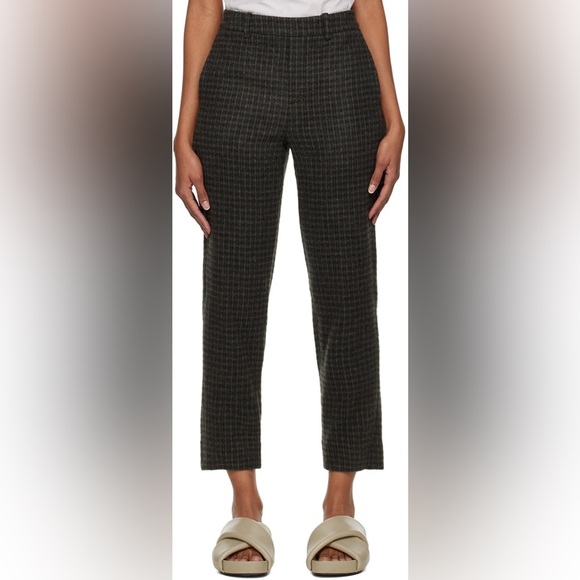 VINCENavy Check Easy Trousers NWT